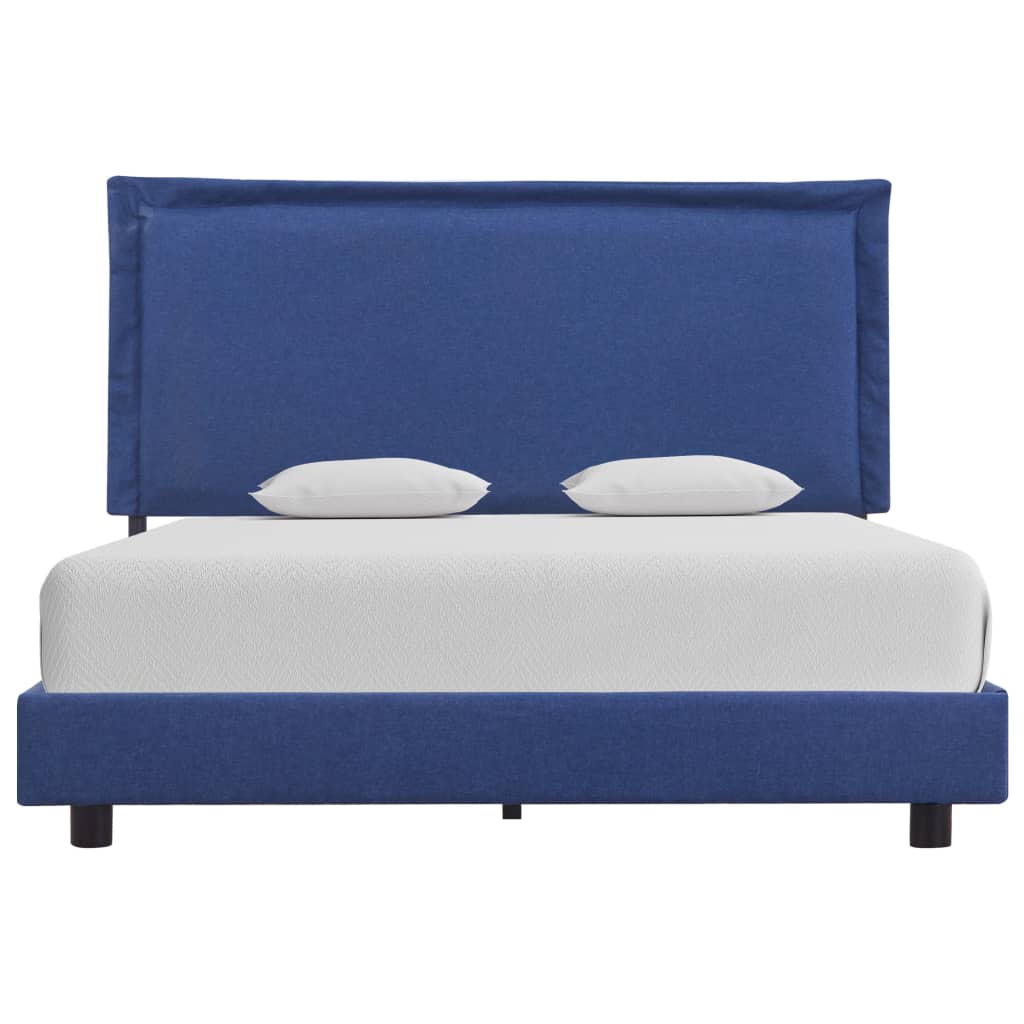 Bed Frame Blue Fabric Queen