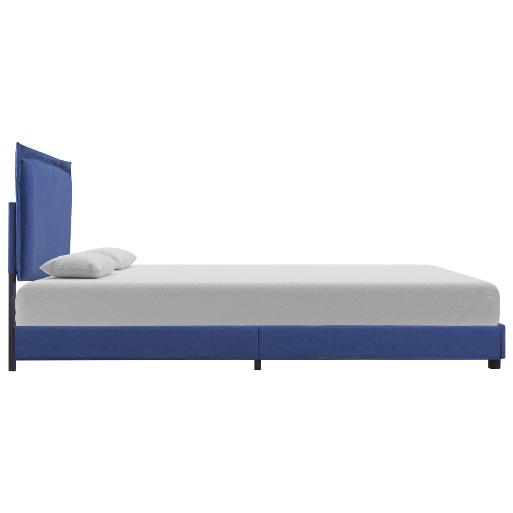Bed Frame Blue Fabric Queen