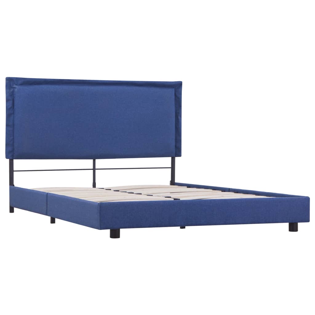 Bed Frame Blue Fabric Queen