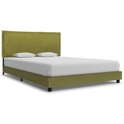 Bed Frame Green Fabric Double
