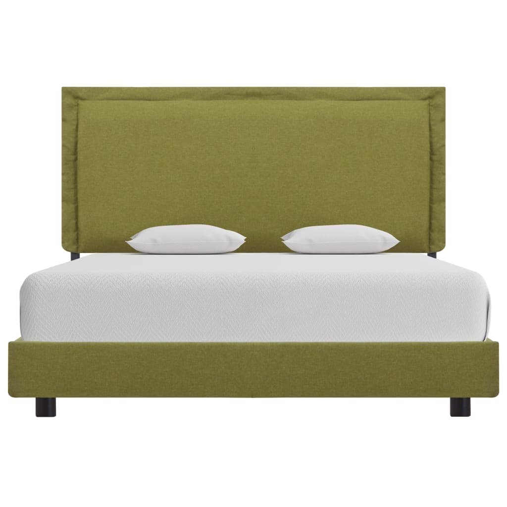Bed Frame Green Fabric Double