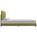 Bed Frame Green Fabric Double