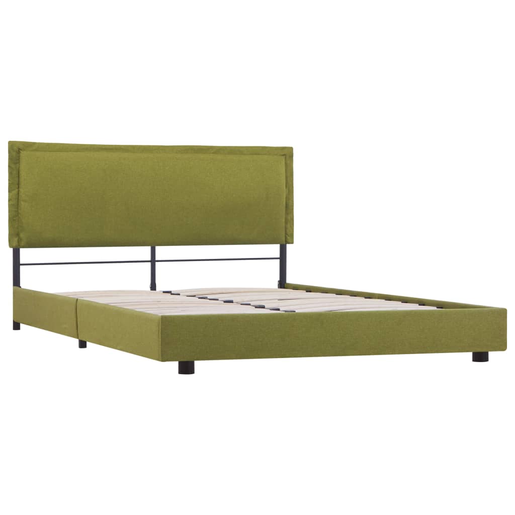 Bed Frame Green Fabric Double