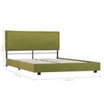 Bed Frame Green Fabric Double