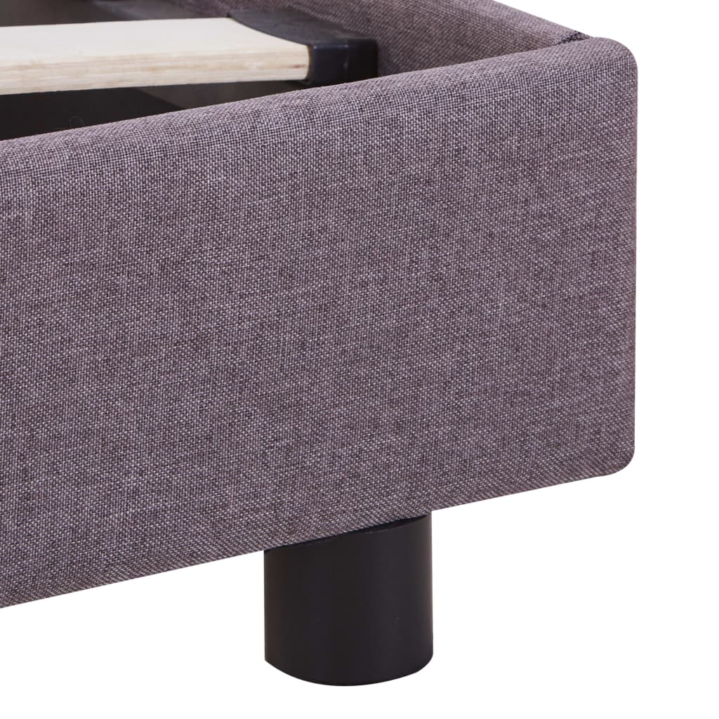 Bed Frame Taupe Fabric Queen