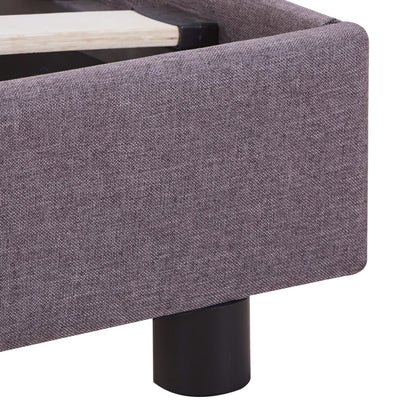 Bed Frame Taupe Fabric Queen