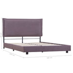Bed Frame Taupe Fabric Queen