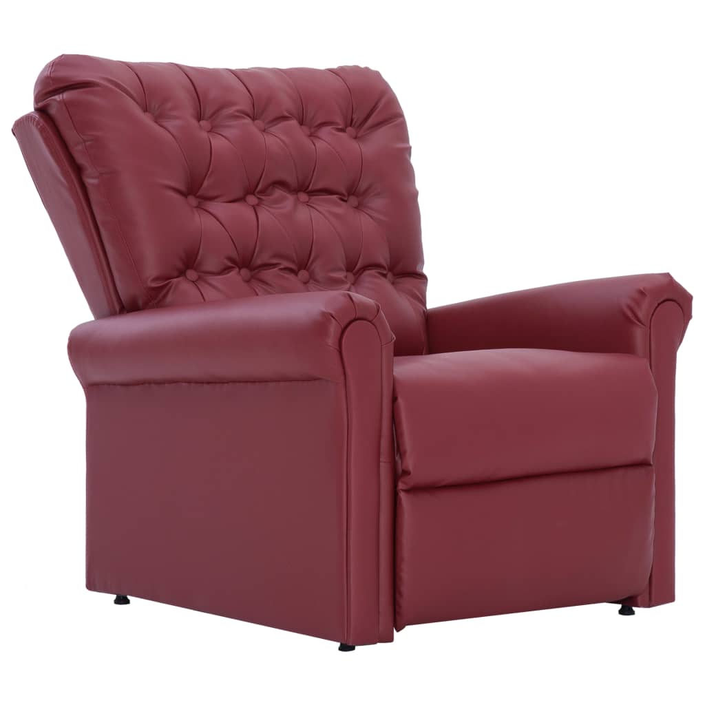 Reclining Chair Wine Red Faux Leather