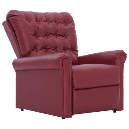 Reclining Chair Wine Red Faux Leather