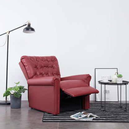 Reclining Chair Wine Red Faux Leather