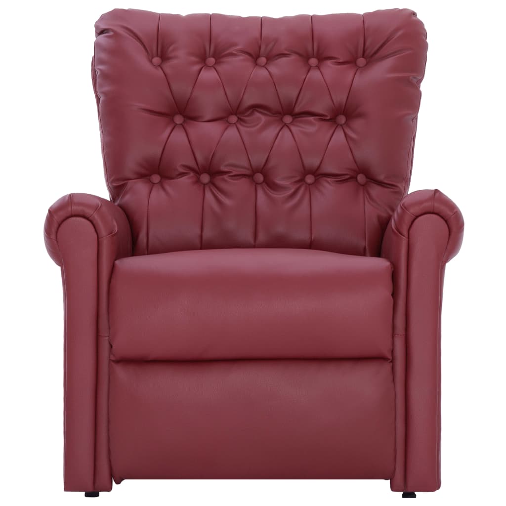 Reclining Chair Wine Red Faux Leather