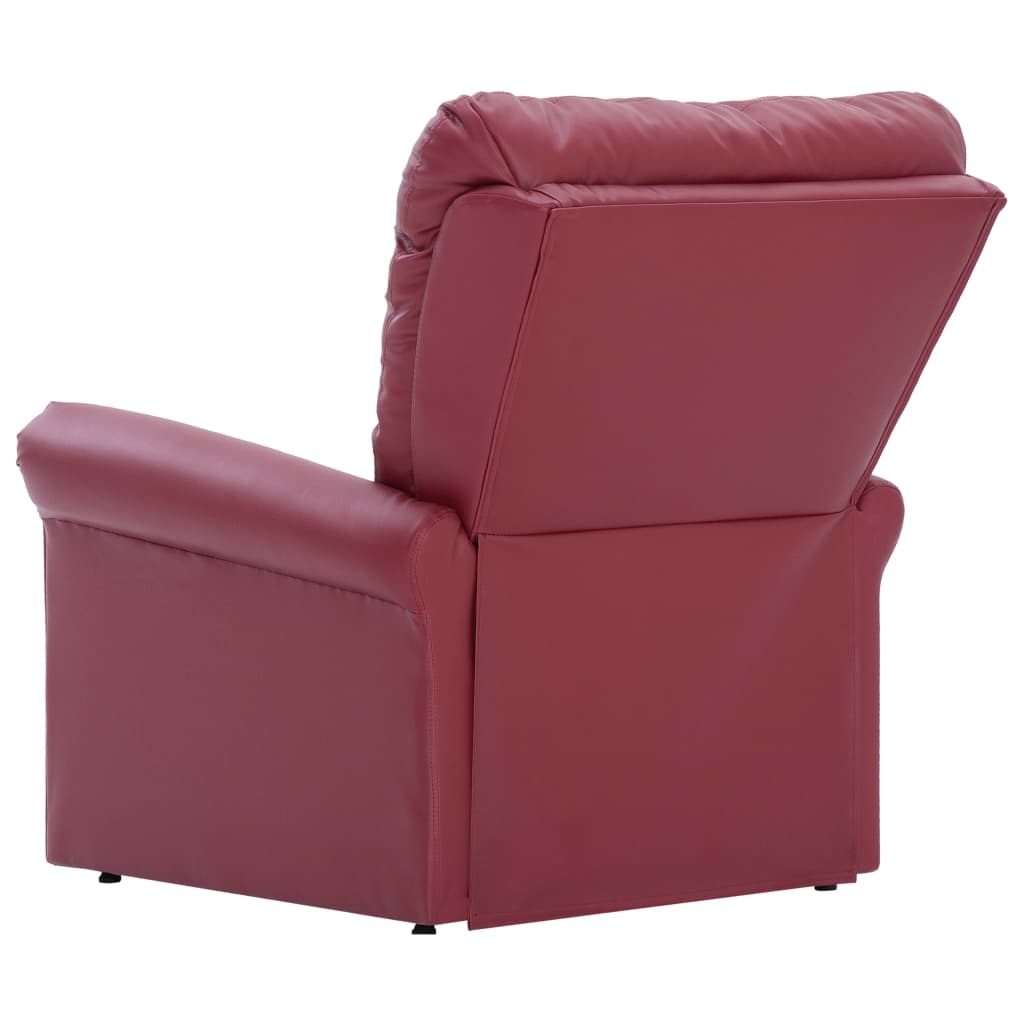Reclining Chair Wine Red Faux Leather