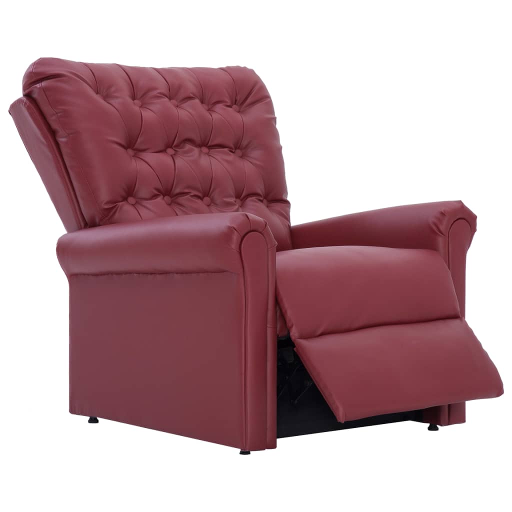 Reclining Chair Wine Red Faux Leather