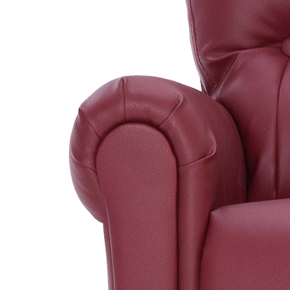 Reclining Chair Wine Red Faux Leather