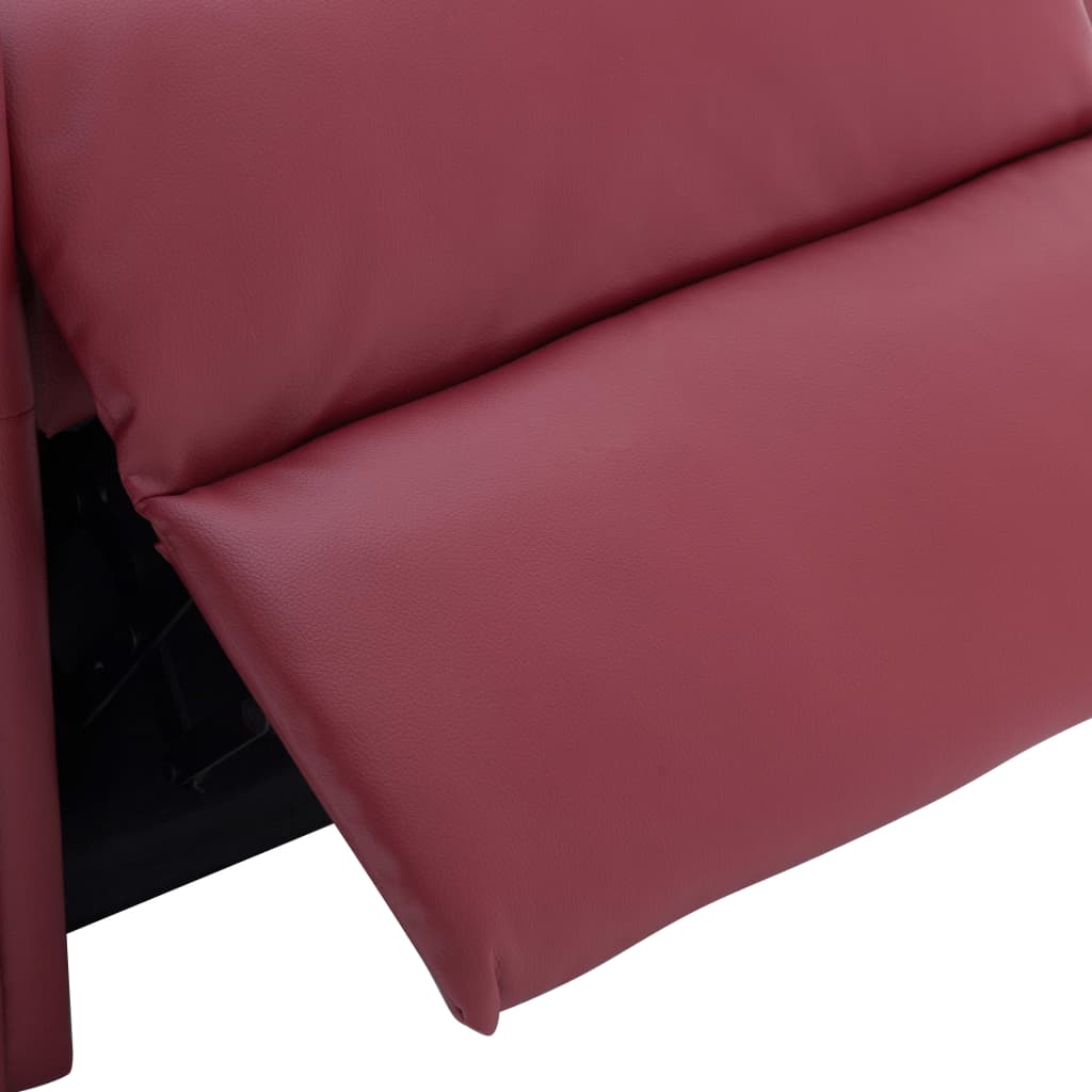 Reclining Chair Wine Red Faux Leather