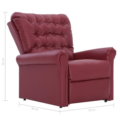 Reclining Chair Wine Red Faux Leather