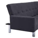 Sofa Bed with Armrest Dark Grey Polyester