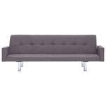 Sofa Bed with Armrest Taupe Polyester