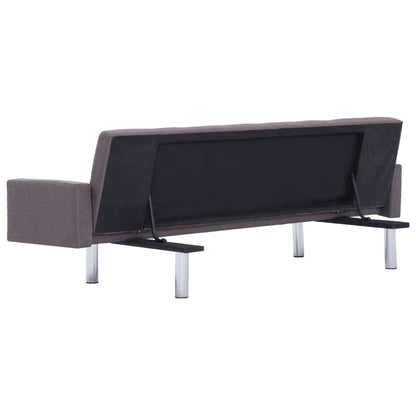 Sofa Bed with Armrest Taupe Polyester