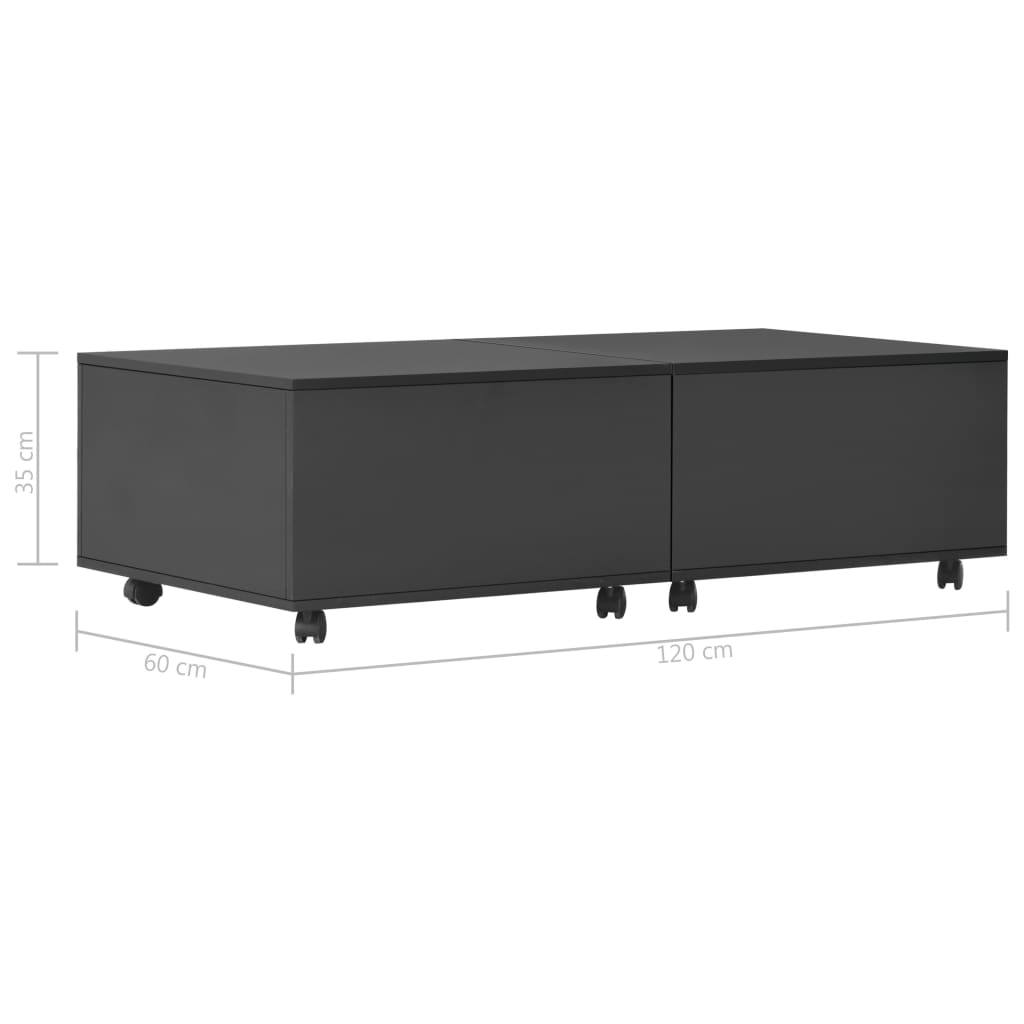 Coffee Table High Gloss Black 120x60x35 cm