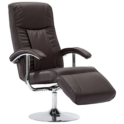 TV Armchair Brown Faux Leather