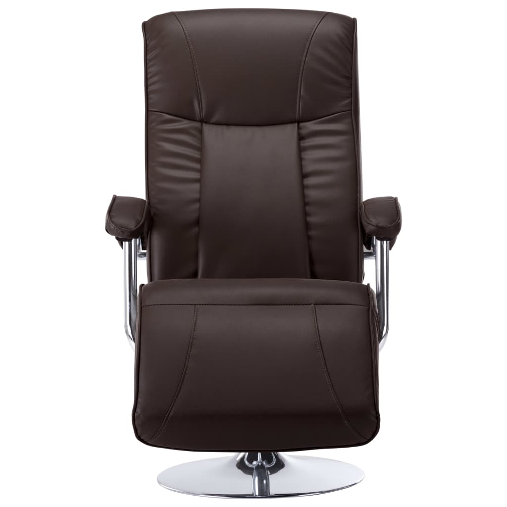 TV Armchair Brown Faux Leather