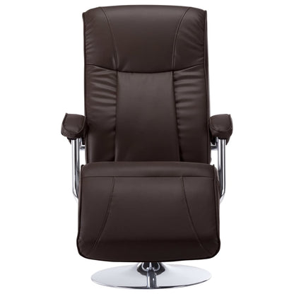 TV Armchair Brown Faux Leather