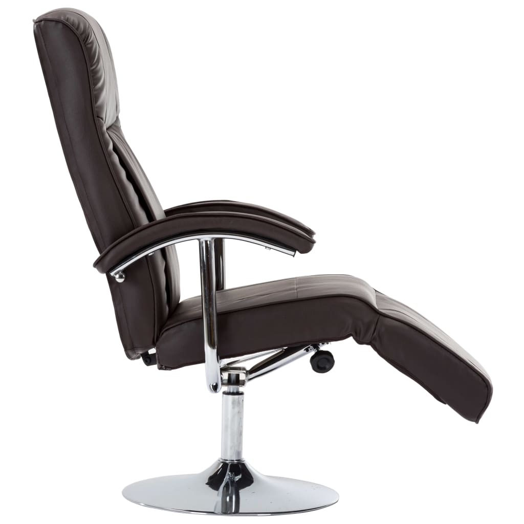 TV Armchair Brown Faux Leather