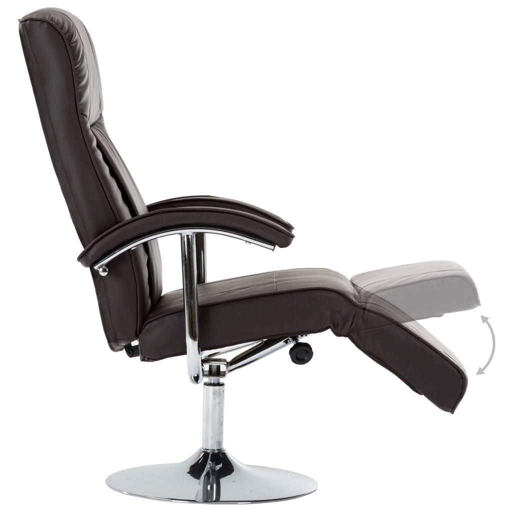 TV Armchair Brown Faux Leather