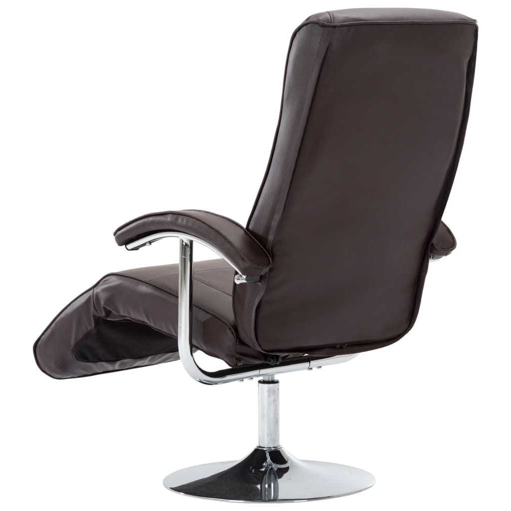 TV Armchair Brown Faux Leather