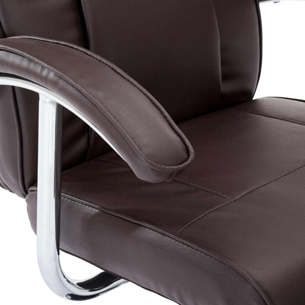 TV Armchair Brown Faux Leather