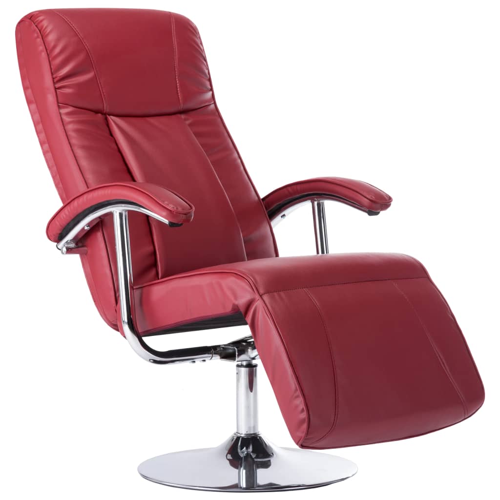 TV Armchair Wine Red Faux Leather