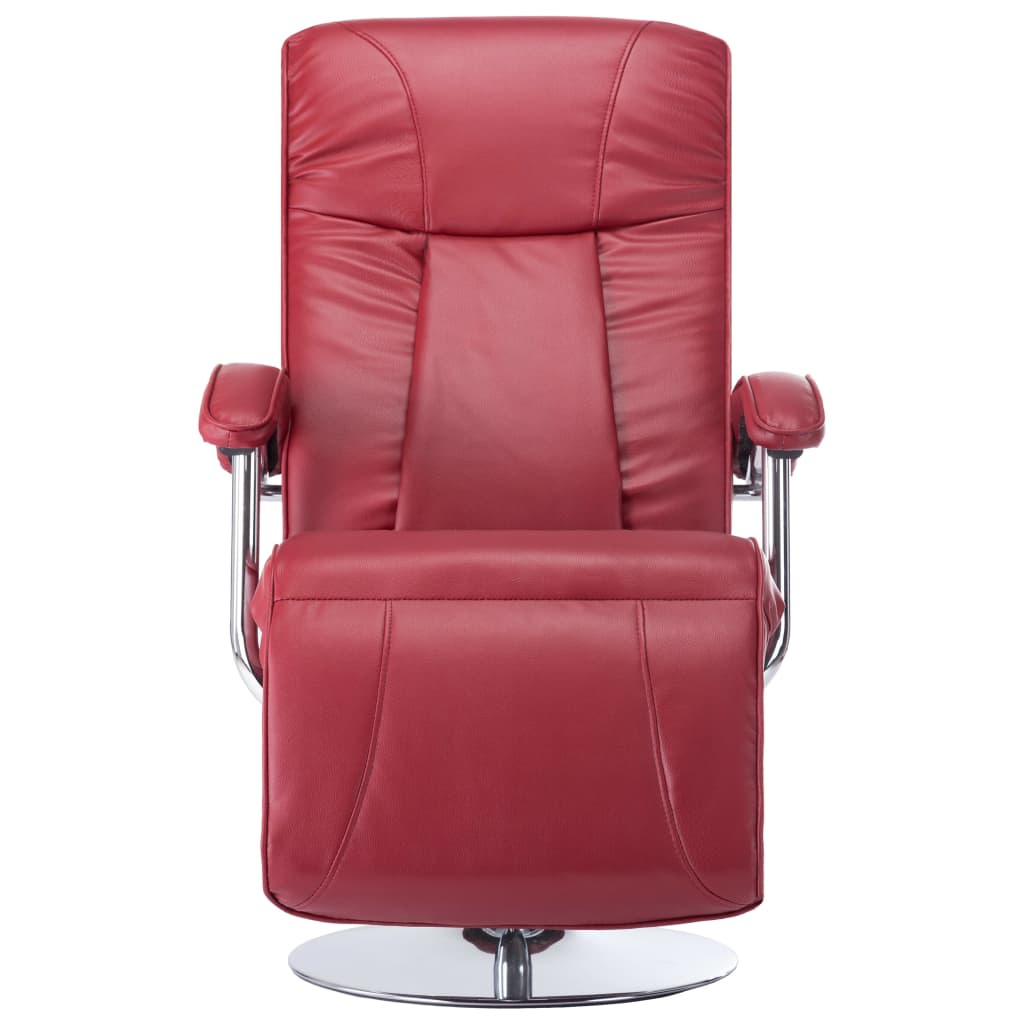 TV Armchair Wine Red Faux Leather