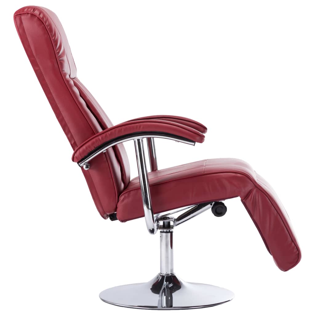 TV Armchair Wine Red Faux Leather
