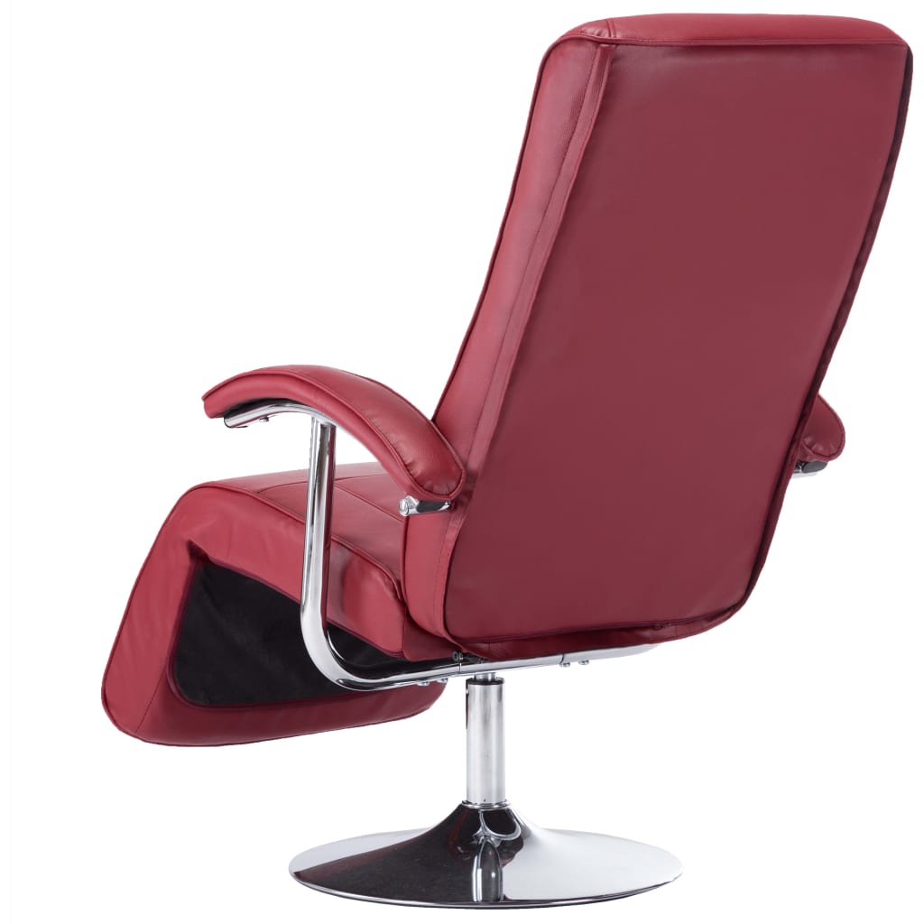 TV Armchair Wine Red Faux Leather