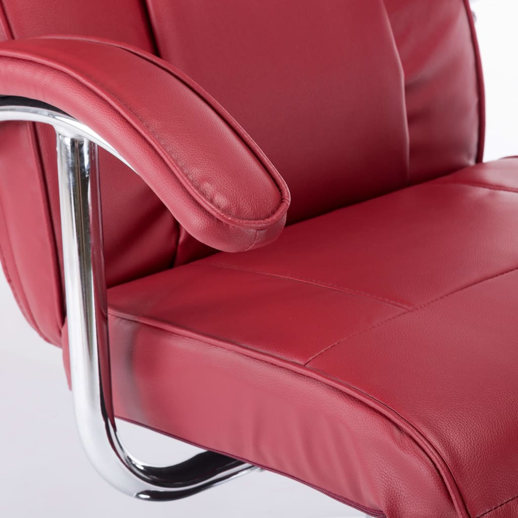 TV Armchair Wine Red Faux Leather