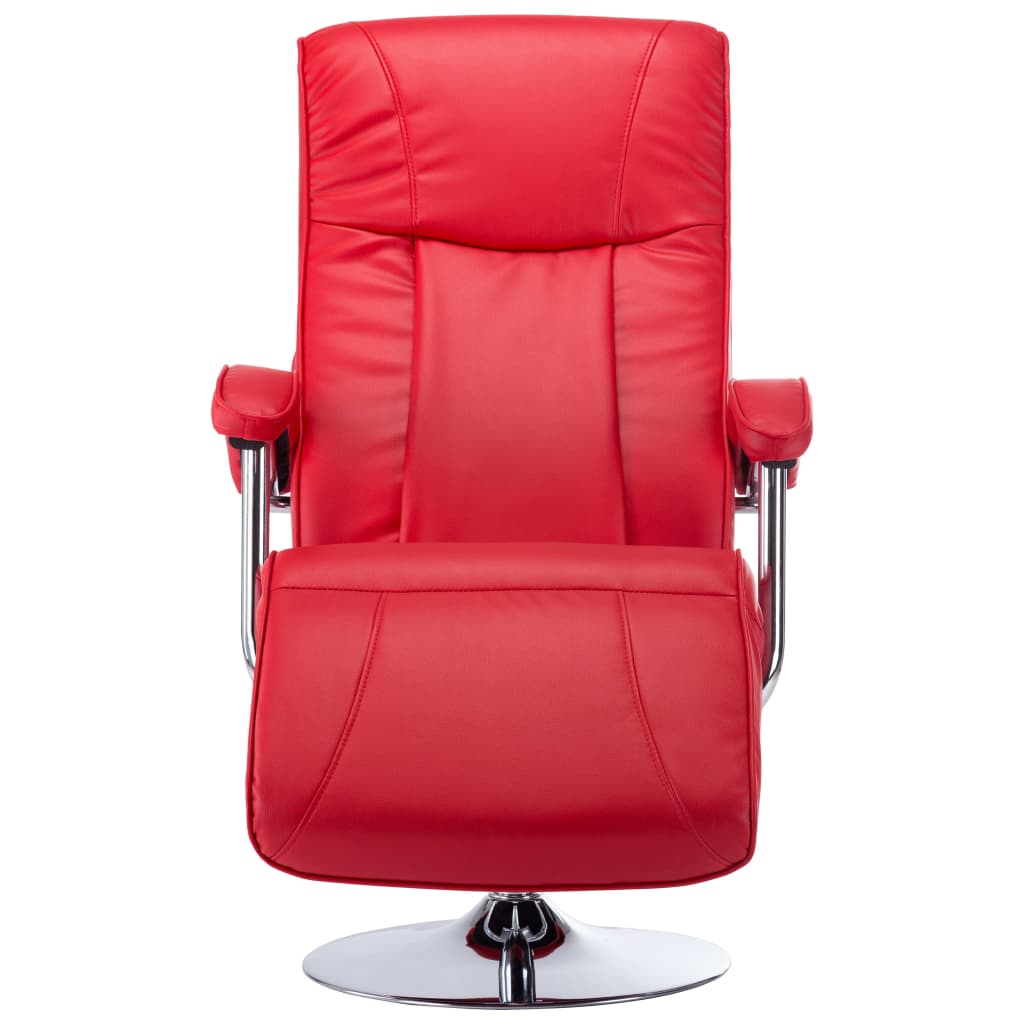 TV Armchair Red Faux Leather