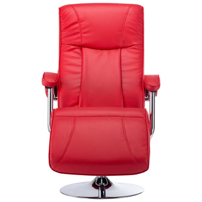 TV Armchair Red Faux Leather