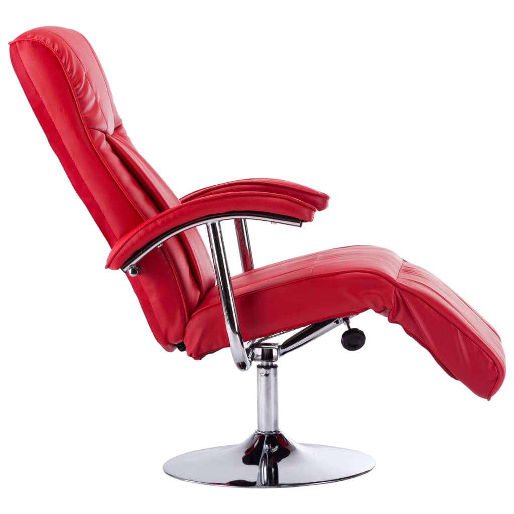 TV Armchair Red Faux Leather