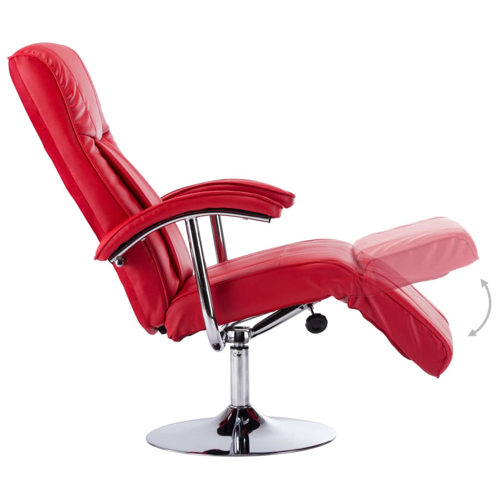 TV Armchair Red Faux Leather