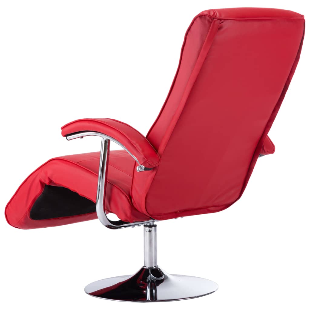 TV Armchair Red Faux Leather