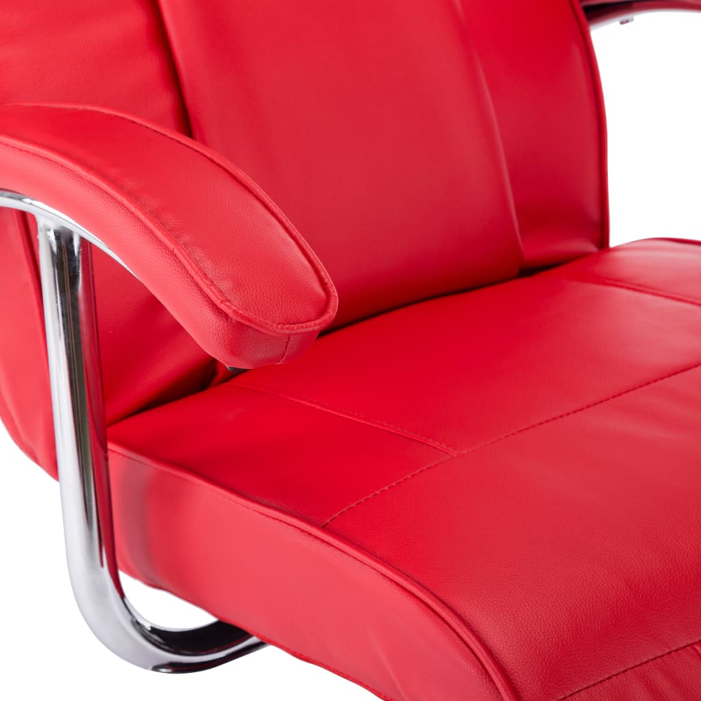 TV Armchair Red Faux Leather