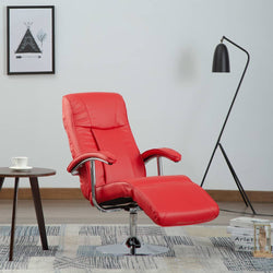 TV Armchair Red Faux Leather