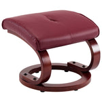 Reclining Chair with Footstool Wine Red Leather