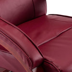 Reclining Chair with Footstool Wine Red Leather