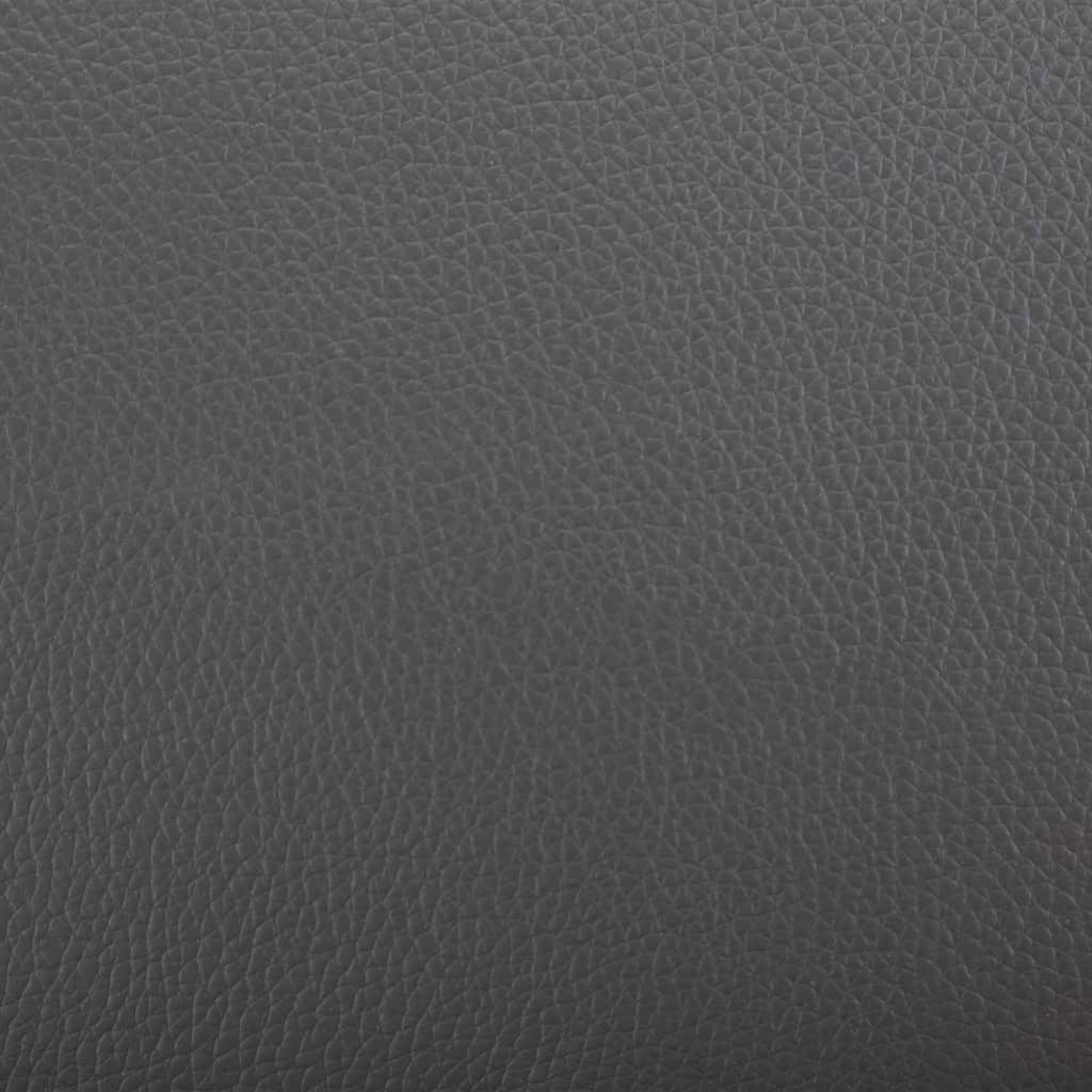 Armchair with Footrest Grey Faux Leather