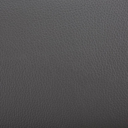 Armchair with Footrest Grey Faux Leather