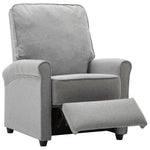 TV Recliner Chair Light Grey Fabric