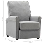 TV Recliner Chair Light Grey Fabric