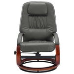 Reclining Chair with Footstool Grey Leather
